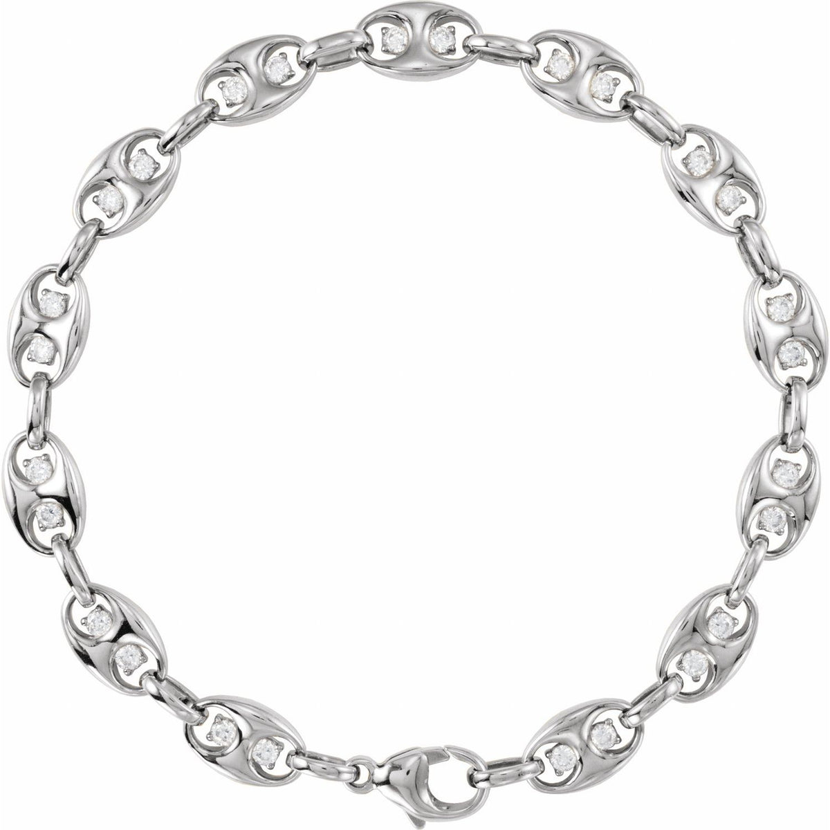 1 CTW Lab-Grown Diamond Mariner Link 7 1/2" Bracelet