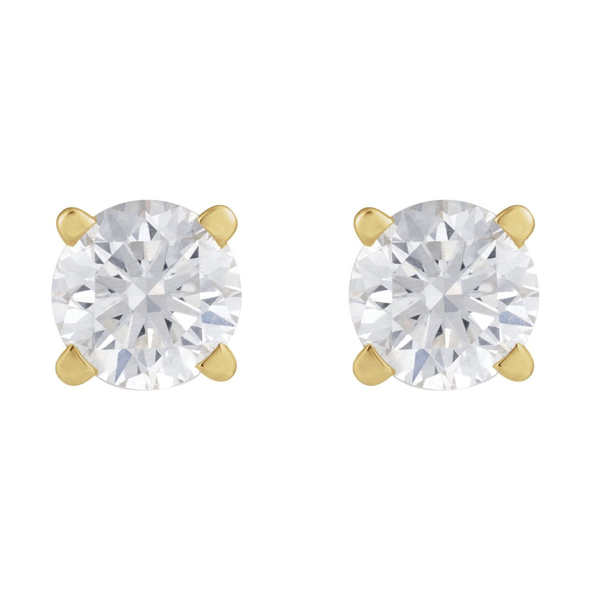 14K Yellow Gold 1/4 CT Lab-Grown Diamond Earring