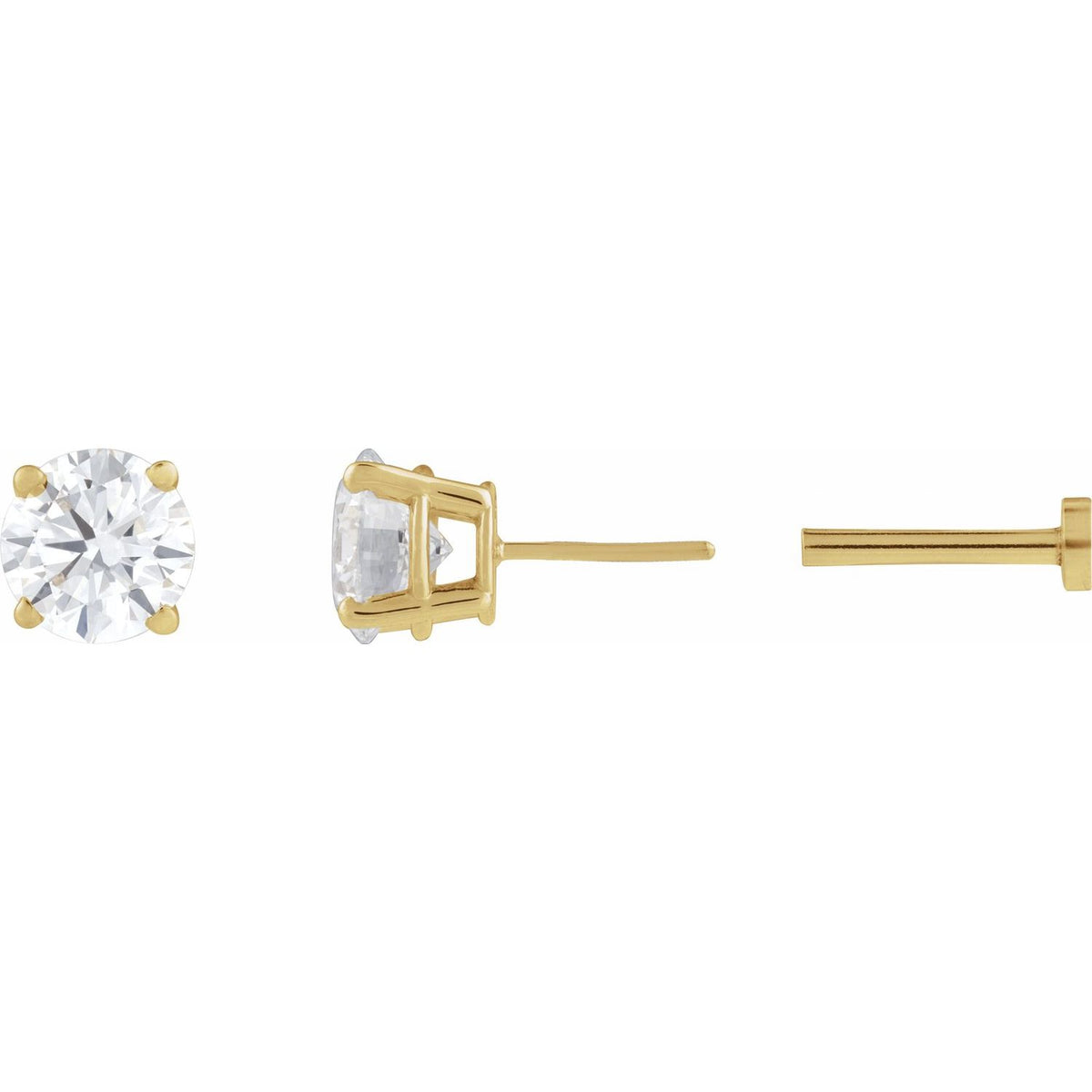 14K Yellow Gold 1/3 CT Lab-Grown Diamond Earring