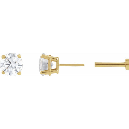14K Yellow Gold 1/3 CT Lab-Grown Diamond Earring