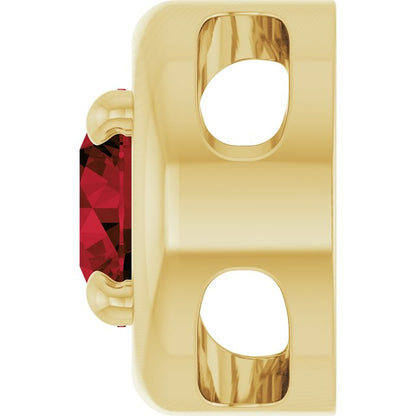14K Yellow Gold Natural Mozambique Garnet Solitaire Slide Pendant