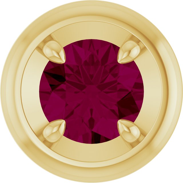 14K Yellow Gold Natural Rhodolite Garnet Solitaire Slide Pendant