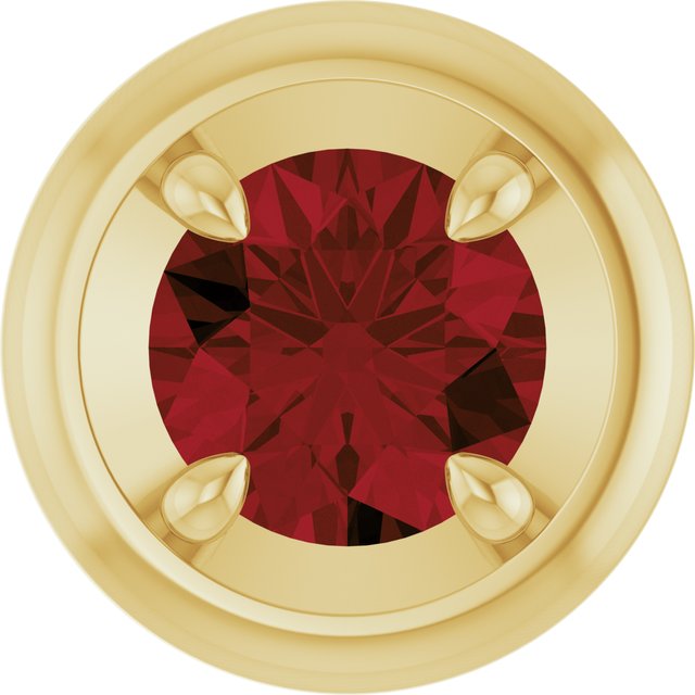 14K Yellow Gold Natural Mozambique Garnet Solitaire Slide Pendant