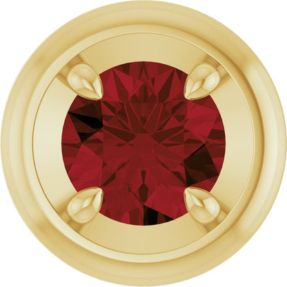 14K Yellow Gold Natural Mozambique Garnet Solitaire Slide Pendant