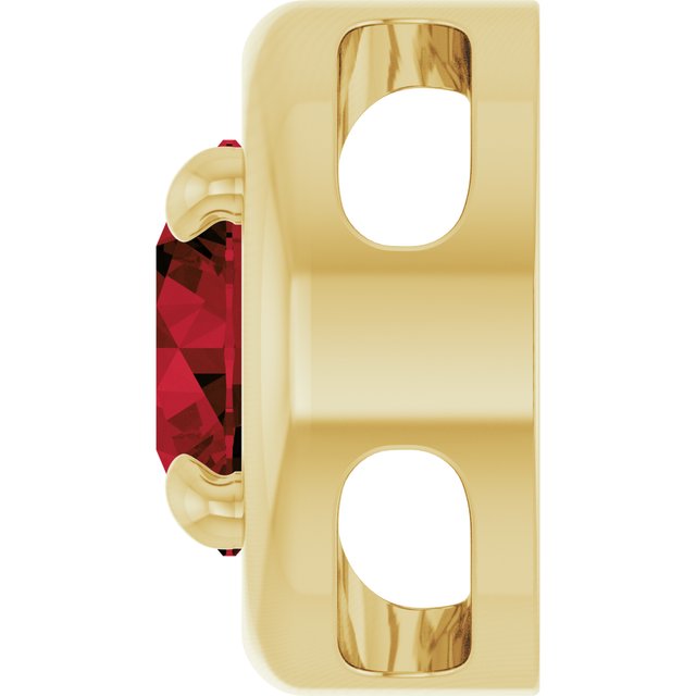 14K Yellow Gold Natural Mozambique Garnet Solitaire Slide Pendant