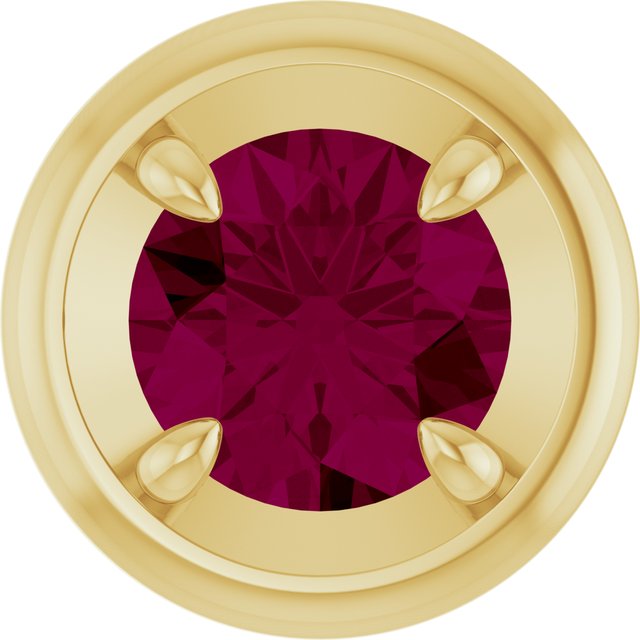 14K Yellow Gold Natural Rhodolite Garnet Solitaire Slide Pendant
