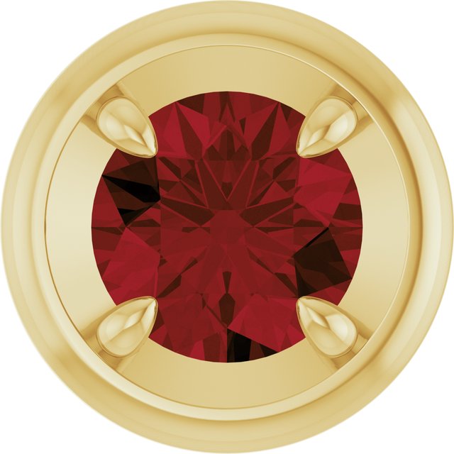14K Yellow Gold Natural Mozambique Garnet Solitaire Slide Pendant