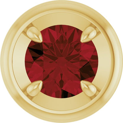 14K Yellow Gold Natural Mozambique Garnet Solitaire Slide Pendant