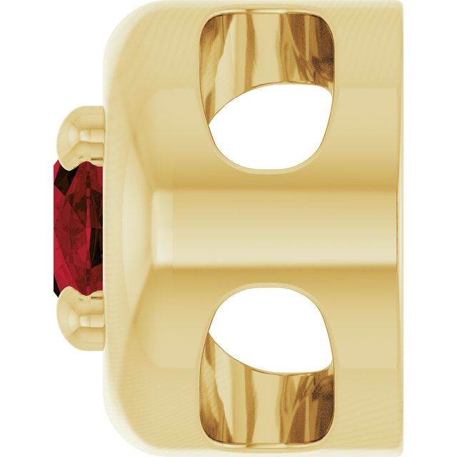 14K Yellow Gold 5x3 mm Natural Mozambique Garnet Solitaire Slide Pendant