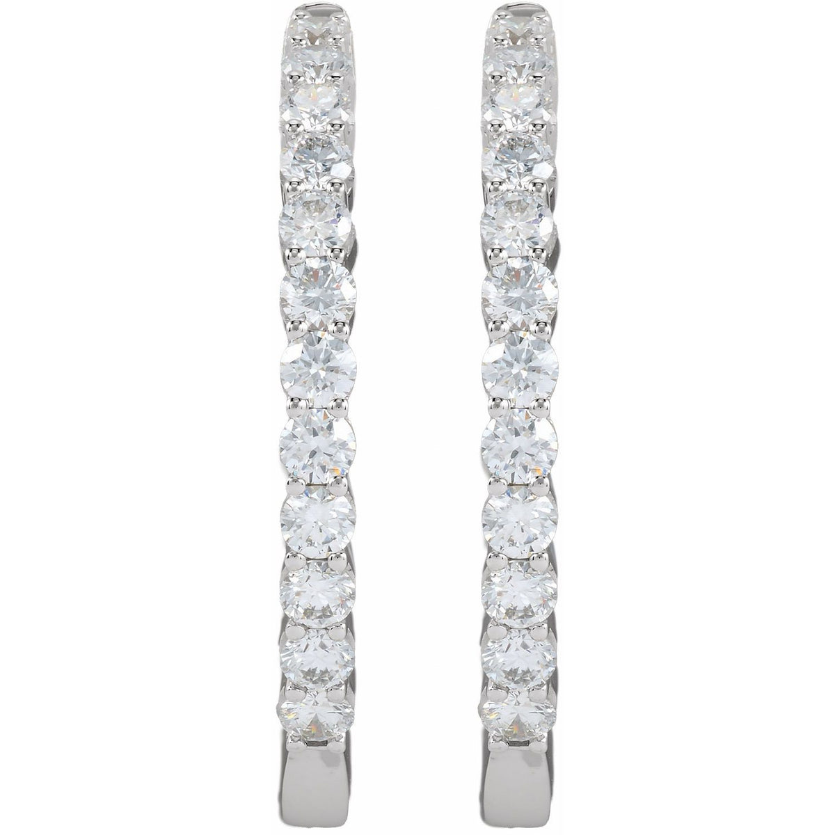 3 CTW Lab-Grown Diamond Inside-Outside Hinged Hoop Earrings