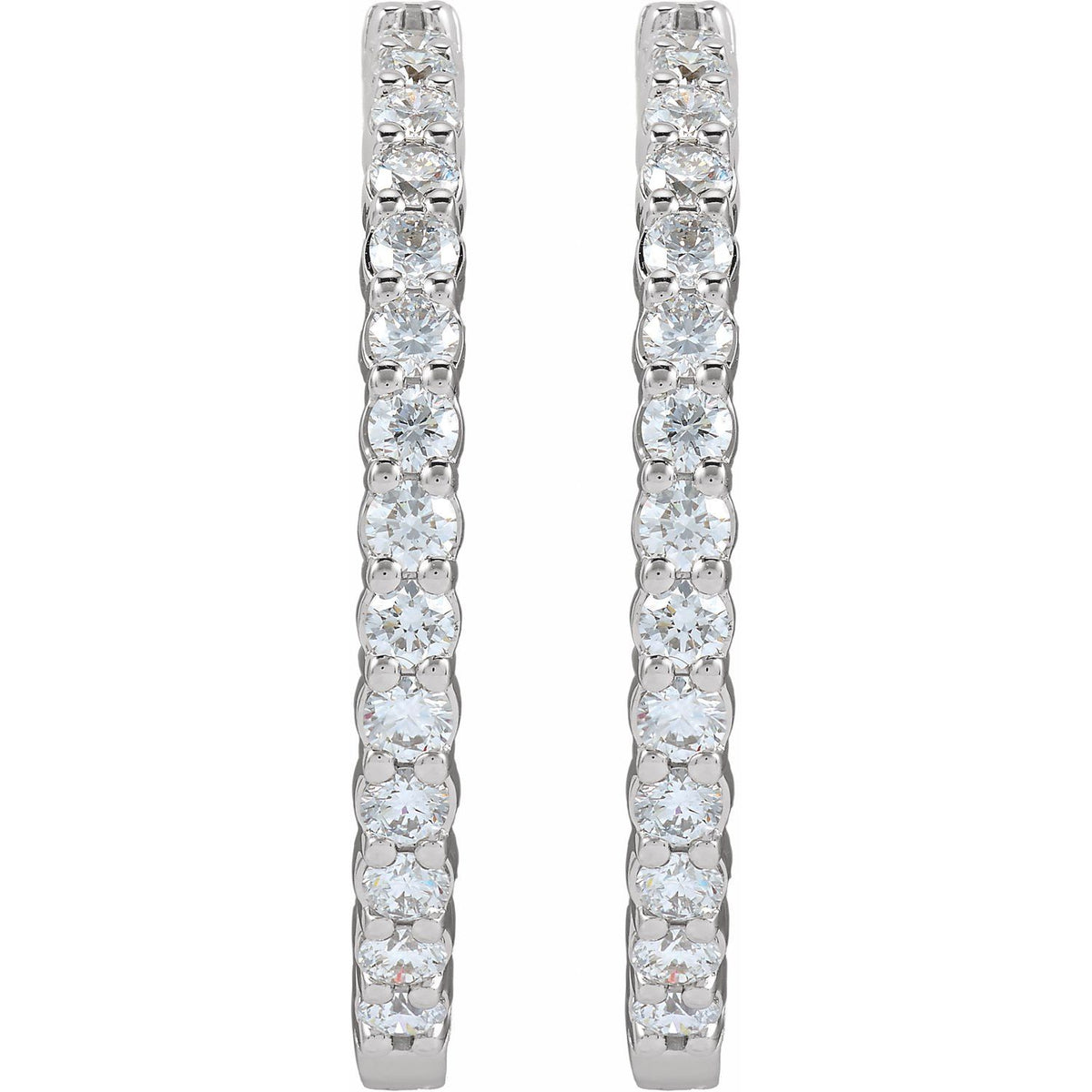 5 CTW Lab-Grown Diamond Inside-Outside Hinged Hoop Earrings