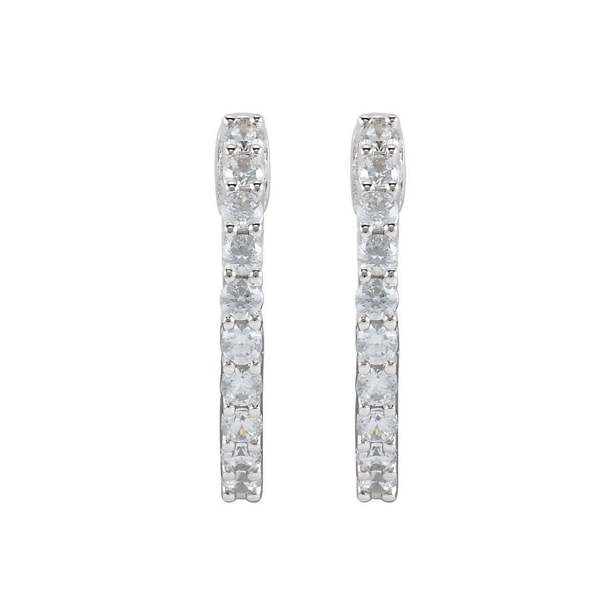 1/2 CTW Lab-Grown Diamond Inside-Outside Hinged Hoop Earrings