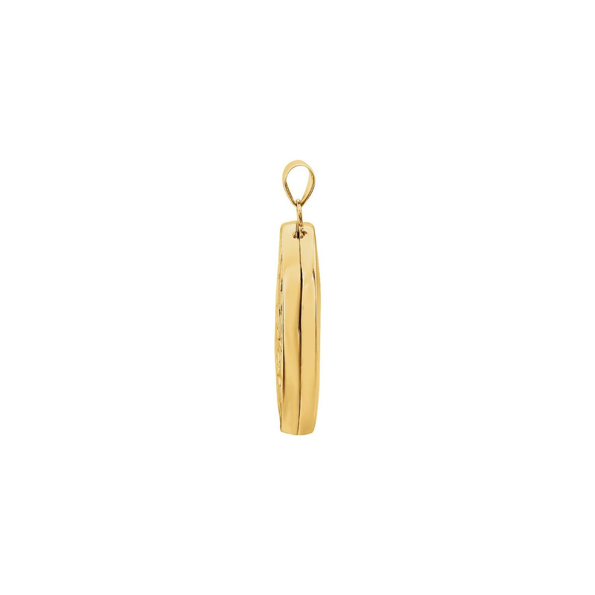 14K Yellow Gold Embossed Oval Locket