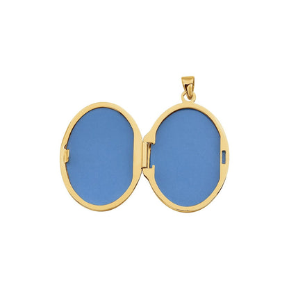 14K Yellow Gold Embossed Oval Locket