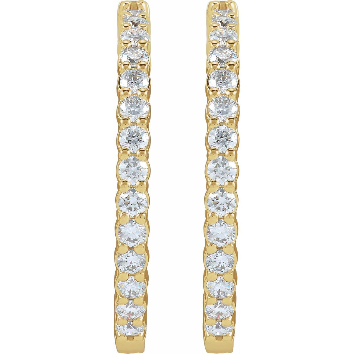 5 CTW Lab-Grown Diamond Inside-Outside Hinged Hoop Earrings