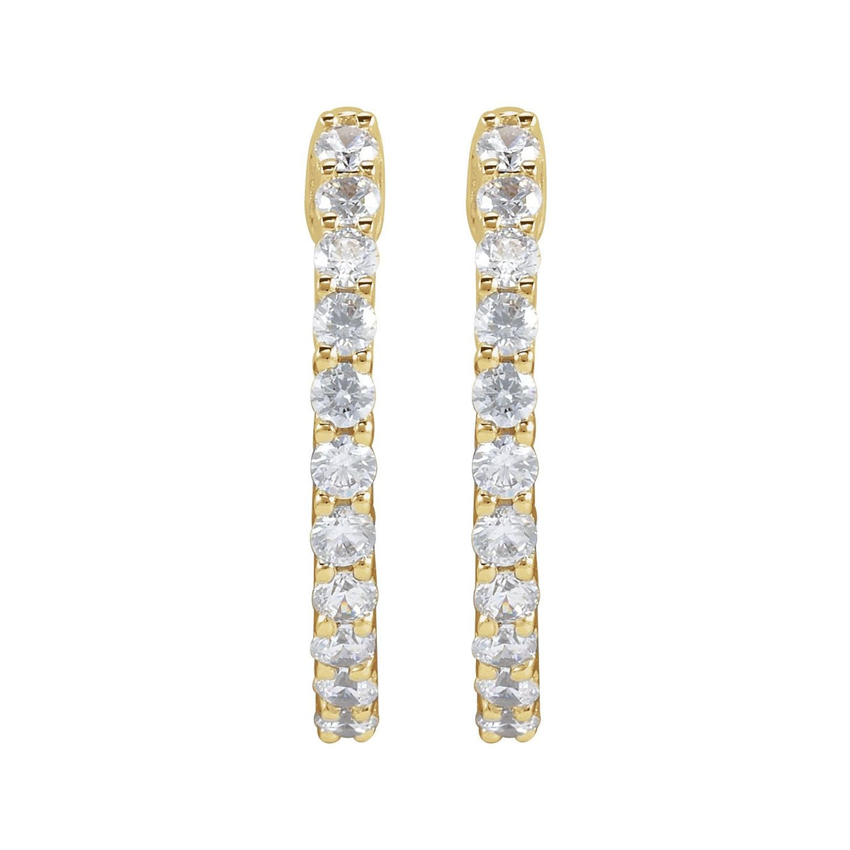 3/4 CTW Lab-Grown Diamond Inside-Outside Hinged Hoop Earrings