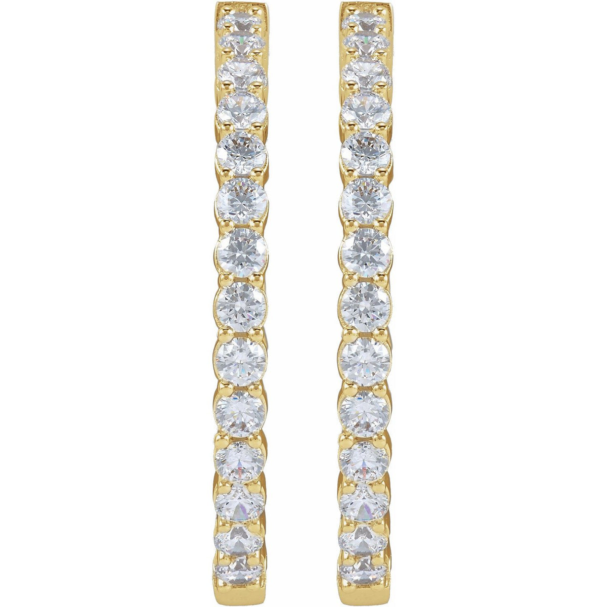 4 CTW Lab-Grown Diamond Inside-Outside Hinged Hoop Earrings