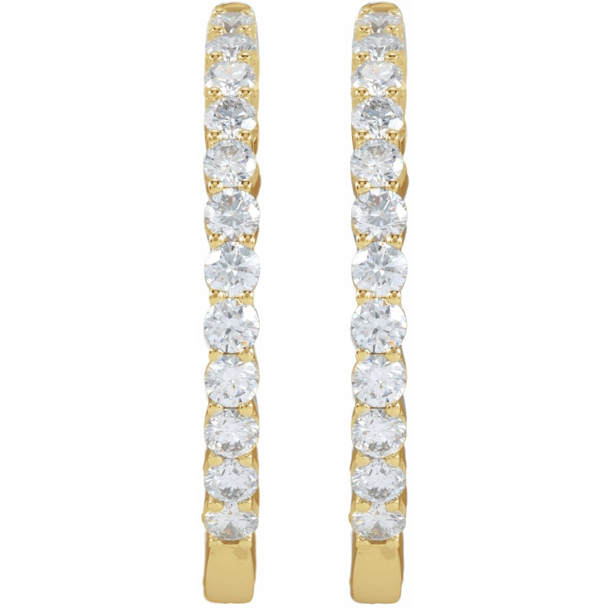 3 CTW Lab-Grown Diamond Inside-Outside Hinged Hoop Earrings