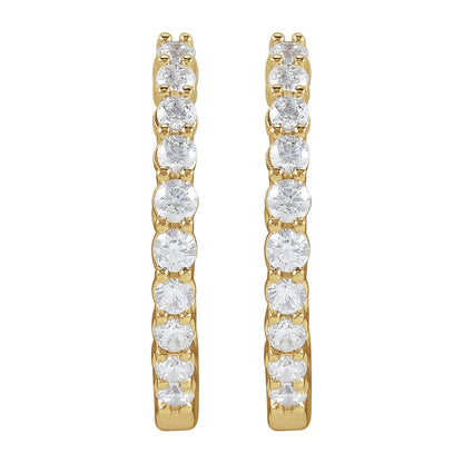 1 CTW Lab-Grown Diamond Inside-Outside Hinged Hoop Earrings