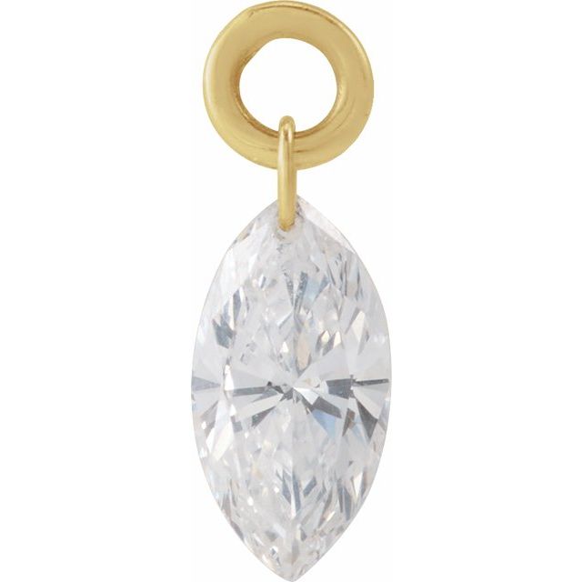 14K Yellow Gold 1/5 CTW Lab-Grown Diamond Drilled Marquise Dangle