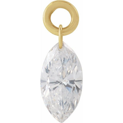 14K Yellow Gold 1/5 CTW Lab-Grown Diamond Drilled Marquise Dangle