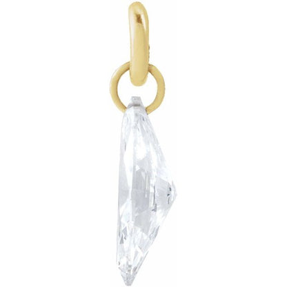 14K Yellow Gold 1/5 CTW Lab-Grown Diamond Drilled Marquise Dangle