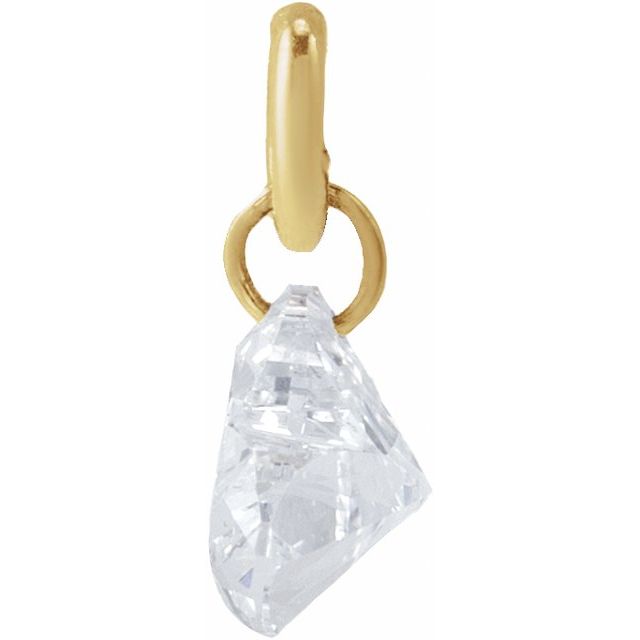 14K Yellow Gold 1/5 CTW Lab-Grown Diamond Drilled Heart Dangle