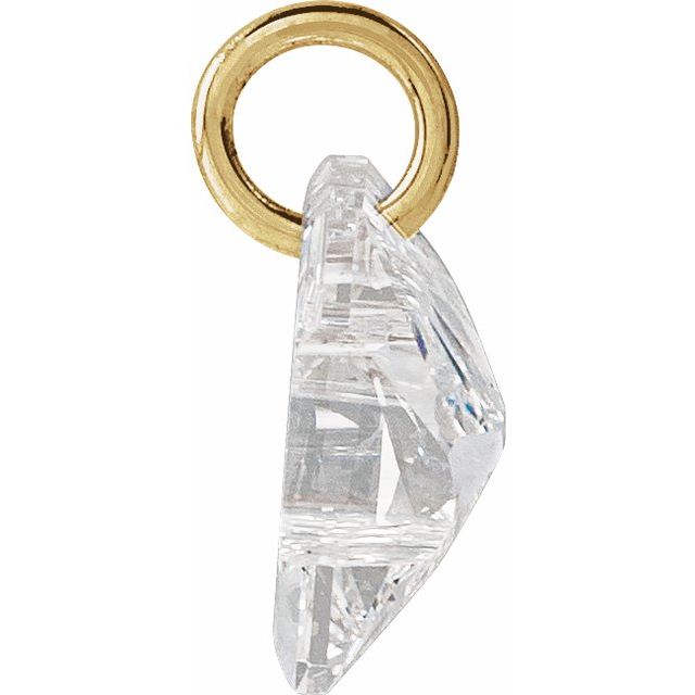14K Yellow Gold 9/10 CT Lab-Grown Diamond Initial Dangle