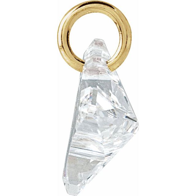 14K Yellow Gold 7/8 CT Lab-Grown Diamond Initial Dangle