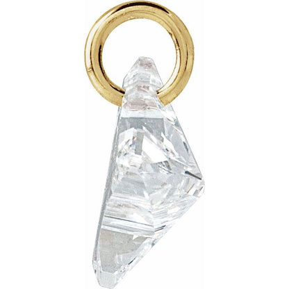 14K Yellow Gold 7/8 CT Lab-Grown Diamond Initial Dangle