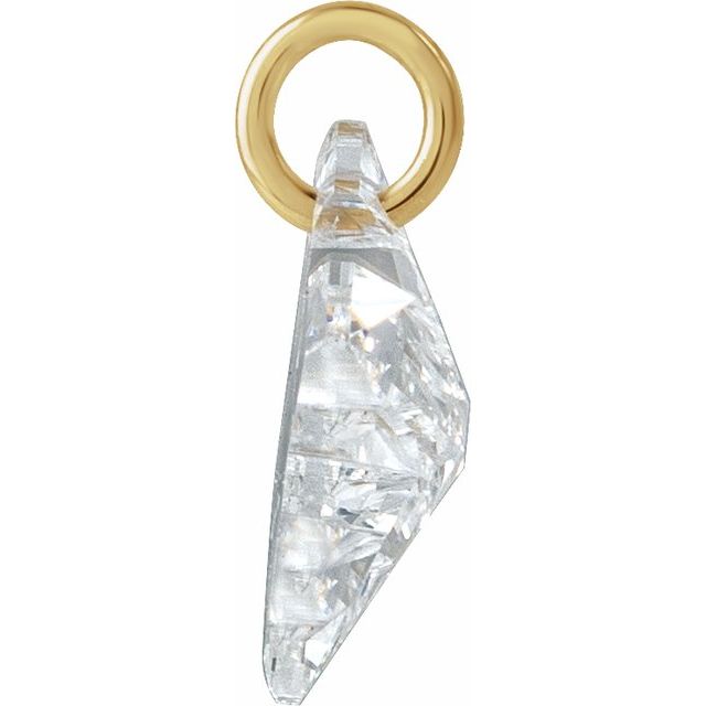 14K Yellow Gold 1 CT Lab-Grown Diamond Initial Dangle