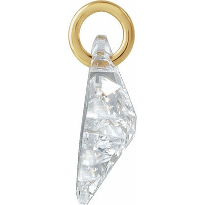 14K Yellow Gold 1 CT Lab-Grown Diamond Initial Dangle