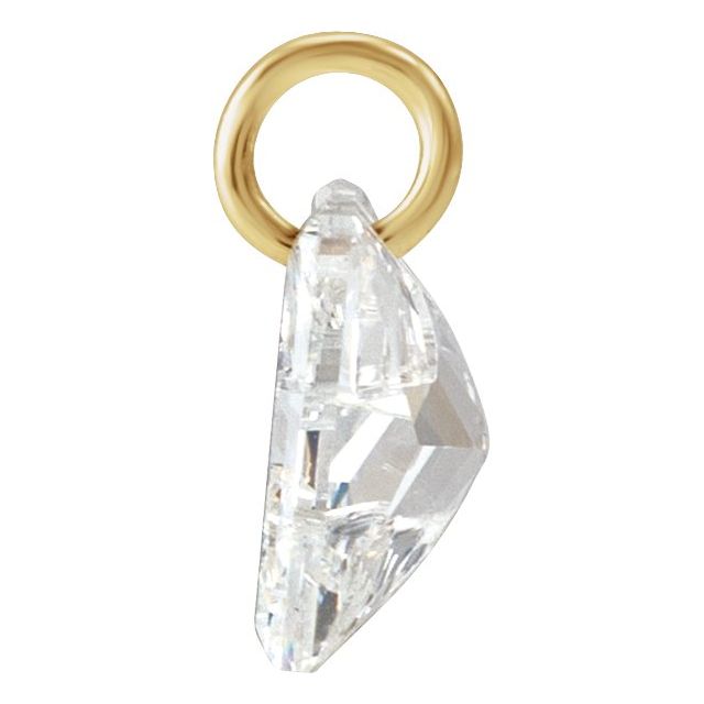 14K Yellow Gold 1 1/3 CT Lab-Grown Diamond Initial W Dangle