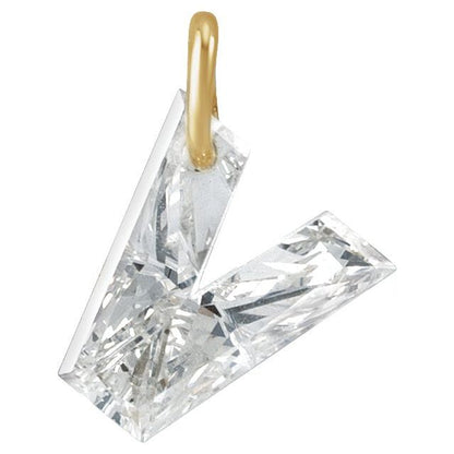 14K Yellow Gold 7/8 CT Lab-Grown Diamond Initial Dangle
