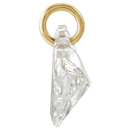 14K Yellow Gold 7/8 CT Lab-Grown Diamond Initial Dangle