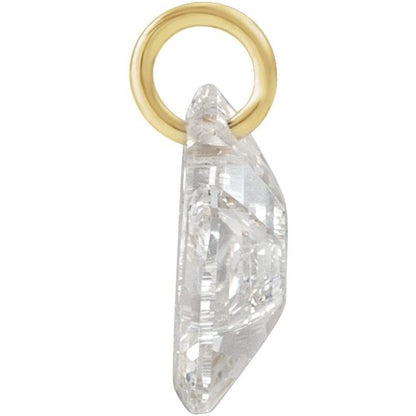 14K Yellow Gold 1 CT Lab-Grown Diamond Initial Dangle