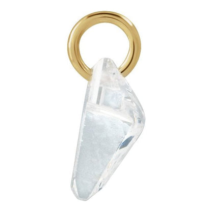 14K Yellow Gold 9/10 CT Lab-Grown Diamond Initial Dangle