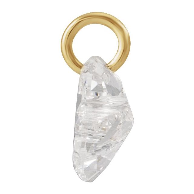 14K Yellow Gold 7/8 CT Lab-Grown Diamond Initial Dangle