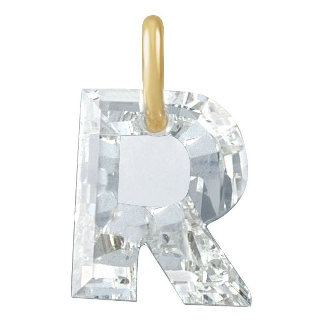 14K Yellow Gold 1 CT Lab-Grown Diamond Initial Dangle