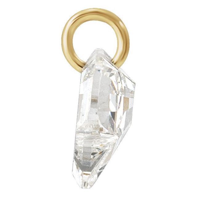 14K Yellow Gold 1 CT Lab-Grown Diamond Initial Dangle