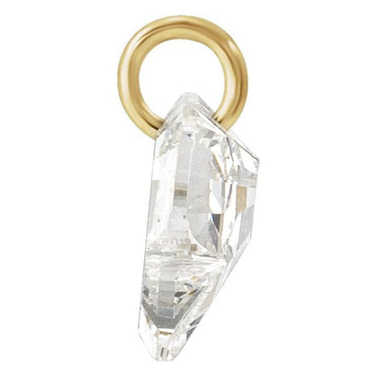 14K Yellow Gold 1 CT Lab-Grown Diamond Initial Dangle