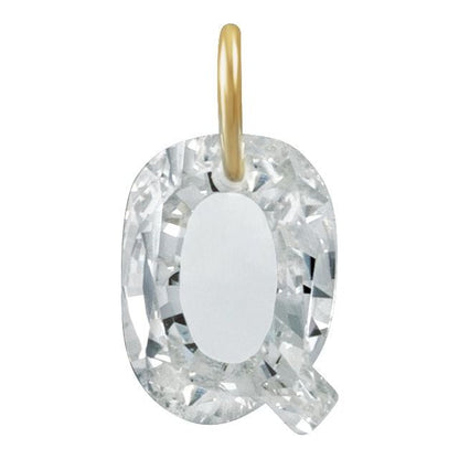 14K Yellow Gold 7/8 CT Lab-Grown Diamond Initial Dangle