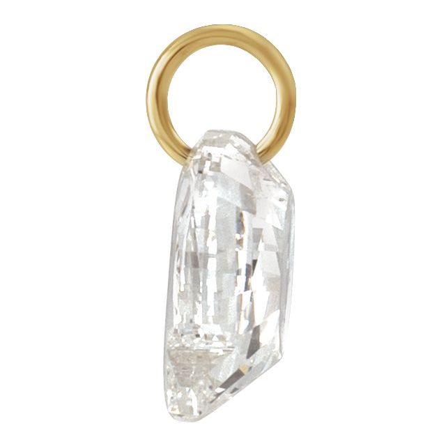 14K Yellow Gold 7/8 CT Lab-Grown Diamond Initial Dangle