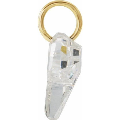 14K Yellow Gold 3/4 CT Lab-Grown Diamond Initial Dangle