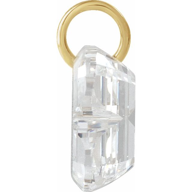 14K Yellow Gold 1 1/5 CT Lab-Grown Diamond Initial B Dangle