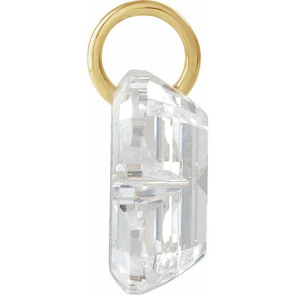 14K Yellow Gold 1 1/5 CT Lab-Grown Diamond Initial B Dangle
