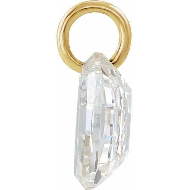 14K Yellow Gold 9/10 CT Lab-Grown Diamond Initial Dangle