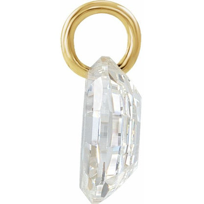 14K Yellow Gold 9/10 CT Lab-Grown Diamond Initial Dangle