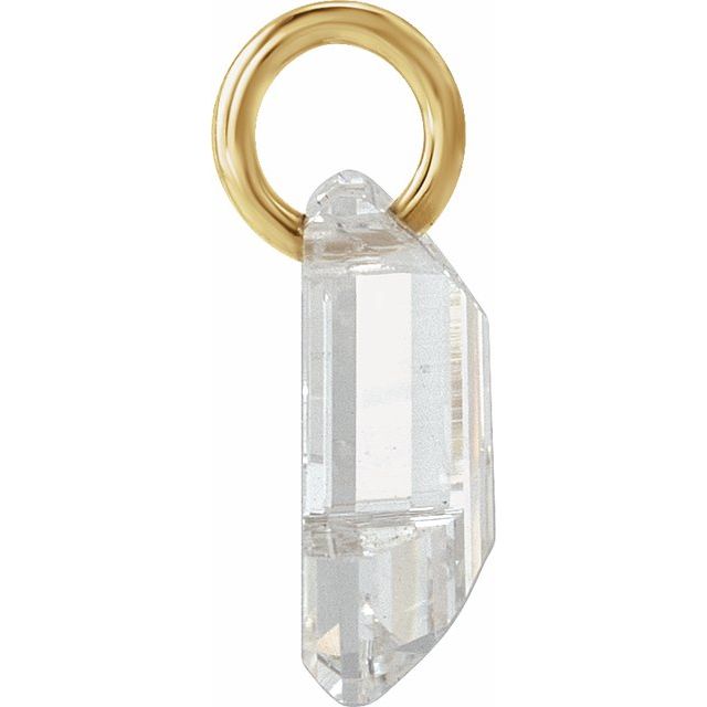 14K Yellow Gold 5/8 CT Lab-Grown Diamond Initial Dangle