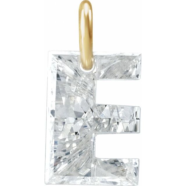 14K Yellow Gold 7/8 CT Lab-Grown Diamond Initial Dangle